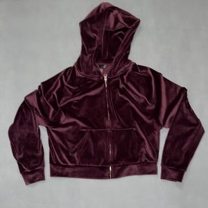 Victoria’s Secret Full Zip Velour Cropped Hoddie
